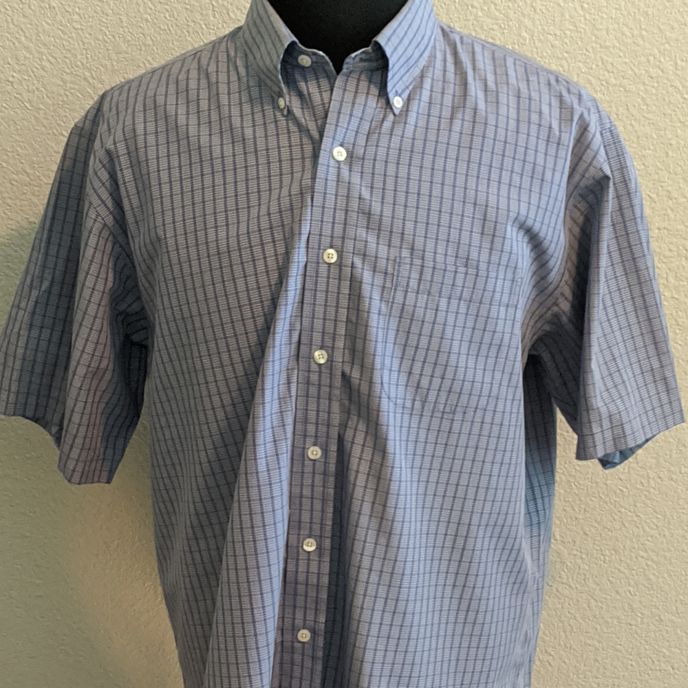 Brooks Brothers Dress Shirt Checks Blue Size XL